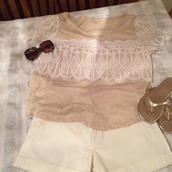 New York & Company Tops - NY&Co.  Soho Lace Embellished Shirt